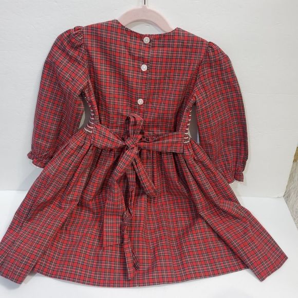 Petit Atelier Smocked royal long sleeve holiday dress toddler girl size 4 - Picture 10 of 10